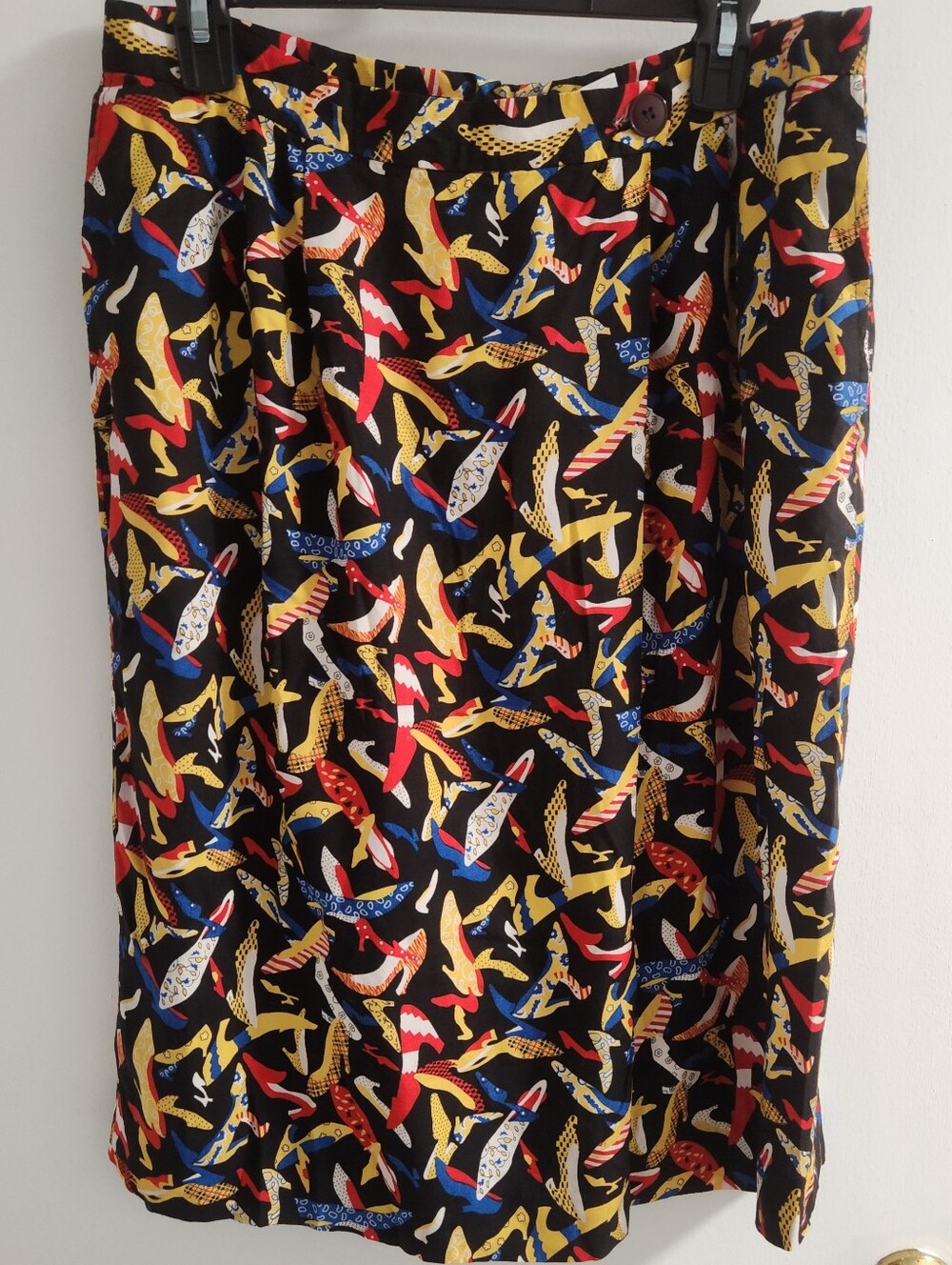 Pendelton Sophisticates Vintage Wrap Skirt With High Heel Motif , Size 14